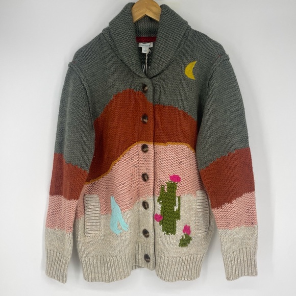 Sundance Desert Escape chunky long cardigan cactus sunset - Picture 1 of 9